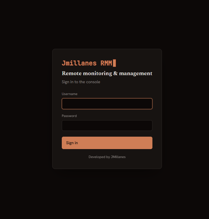 Jmillanes RMM sign-in screen